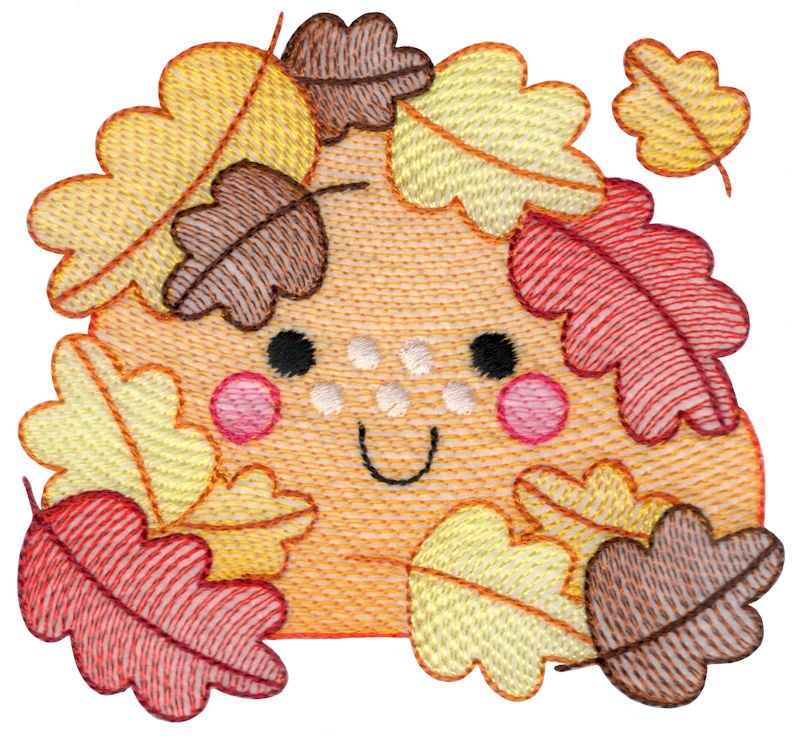 Sketch Fall Leaves Pumpkin