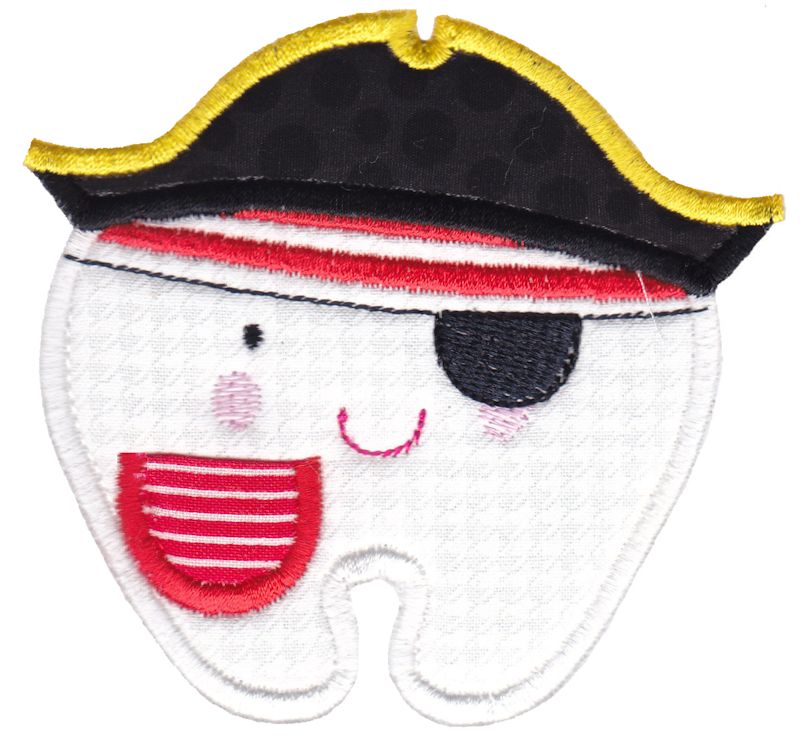 Pirate Tooth Applique With Pocket