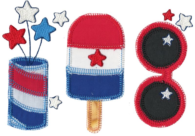 4th of July Trio Applique