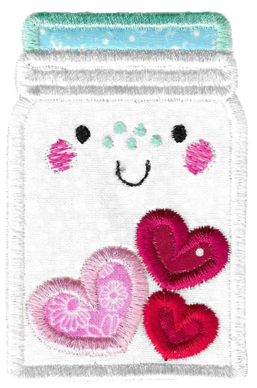 Love Mason Jar Applique