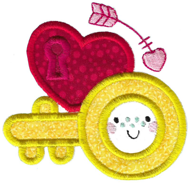 Key To My Heart Applique