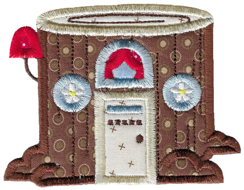 Tree Stump House Applique