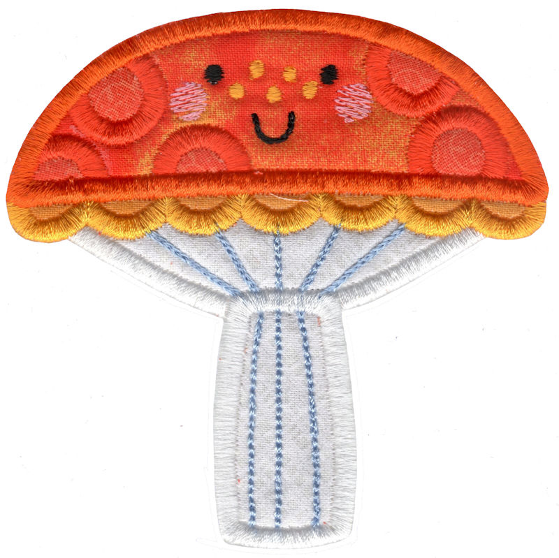 Applique Orange Mushroom