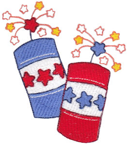 Pair of Patriotic Firecrackers