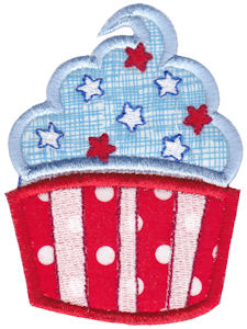 Patriotic Cupcake Applique