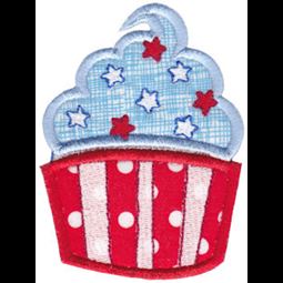 Patriotic Cupcake Applique