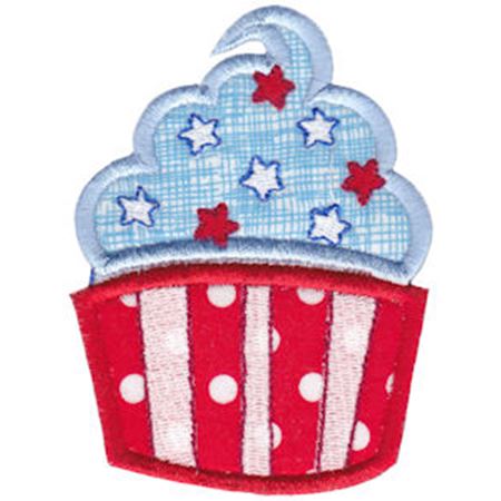 Patriotic Cupcake Applique