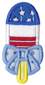 Patriotic Popsicle With Bow Applique