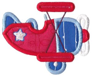 Patriotic Propeller Plane Applique