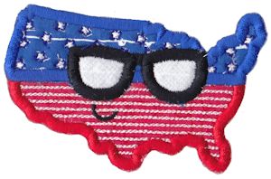 Cool Map of America Applique