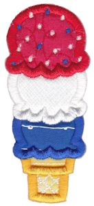 Red White And Blue Ice Cream Applique