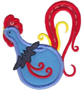 Rooster Teapot Applique