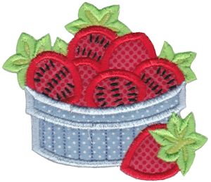 Bowl of Strawberries Applique