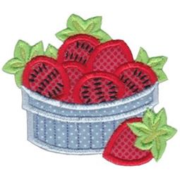 Bowl of Strawberries Applique