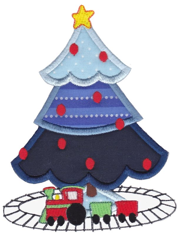 Boys Christmas Tree Applique