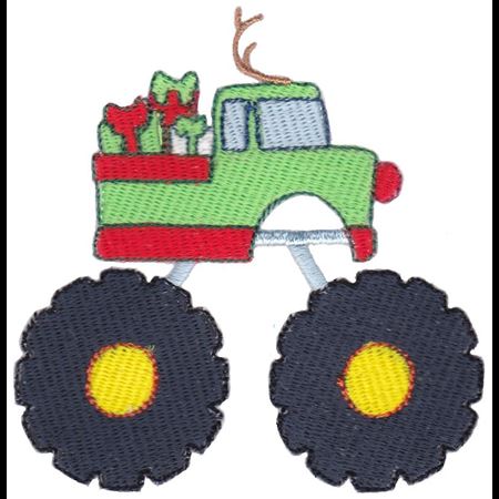 Christmas Monster Truck Filled Stitch