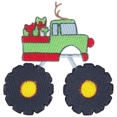 Christmas Monster Truck Filled Stitch