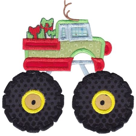 Christmas Monster Truck Applique