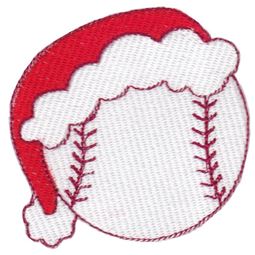 Baseball With Santa Hat Filled Stitch