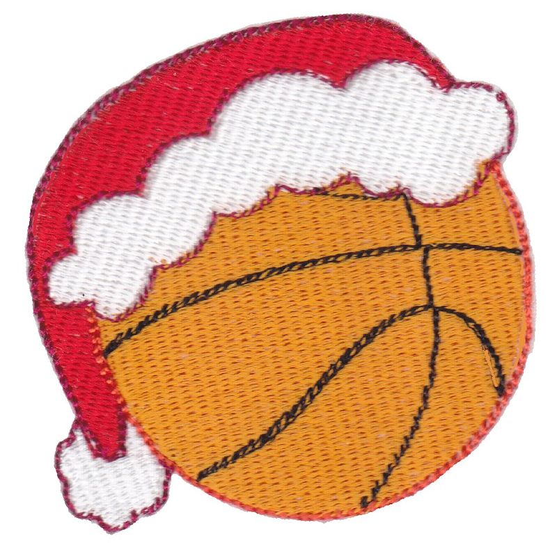 Basketball With Santa Hat Filled Stitch