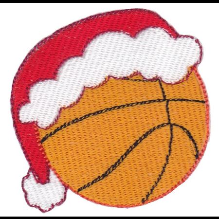 Basketball With Santa Hat Filled Stitch