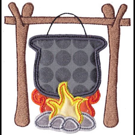 Cooking On Camp Fire Applique