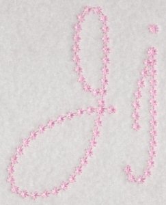 Candlewicking Alphabet J