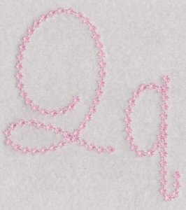 Candlewicking Alphabet Q