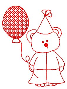 Carnival Bears Redwork 3