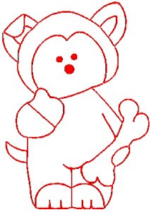 Carnival Bears Redwork 5