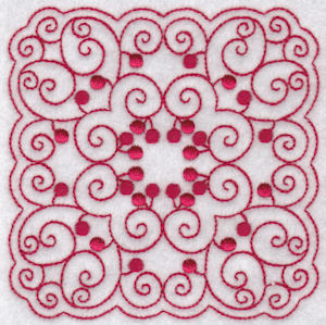 Cherries Quilt Blocks Redwork 11
