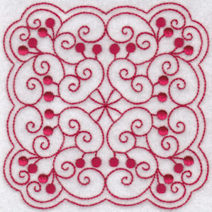 Cherries Quilt Blocks Redwork 12