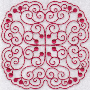 Cherries Quilt Blocks Redwork 2