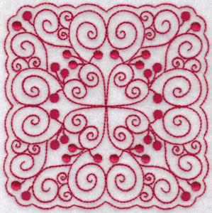 Cherries Quilt Blocks Redwork 3