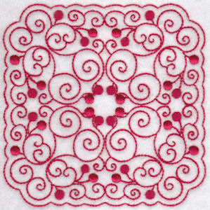 Cherries Quilt Blocks Redwork 5