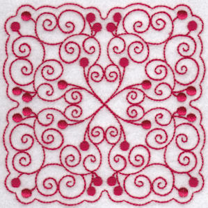 Cherries Quilt Blocks Redwork 6