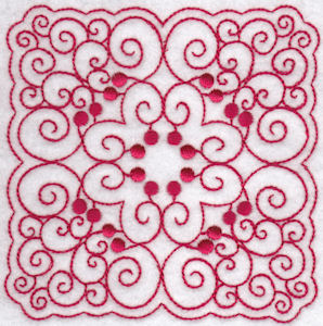 Cherries Quilt Blocks Redwork 7