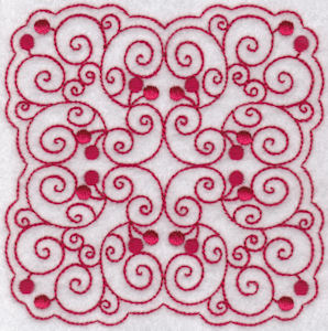 Cherries Quilt Blocks Redwork 8