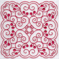 Cherries Quilt Blocks Redwork