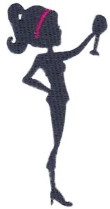 Retro Cocktail Girl Silhouette