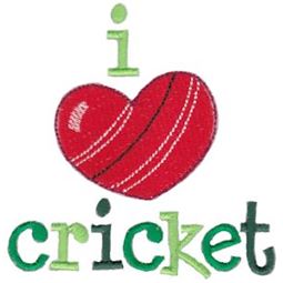 I Love Cricket Filled Stitch