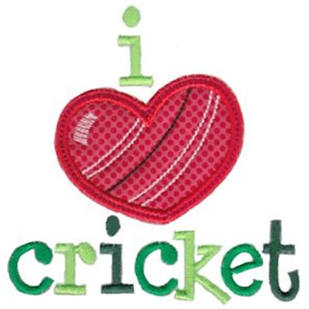 I Love Cricket Applique