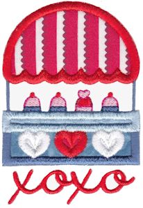 XOXO Cupcake Stand Applique