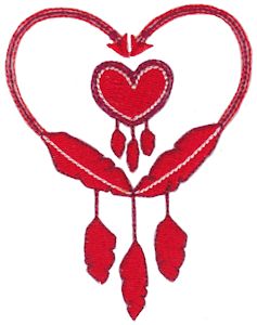 Native American Feather Heart