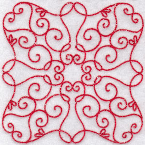 Elegant Quilt Blocks Redwork 1