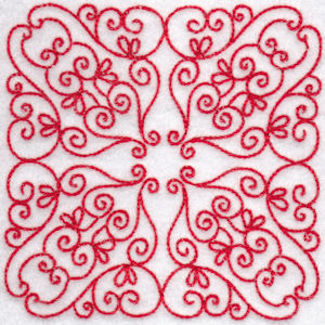 Elegant Quilt Blocks Redwork 11