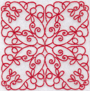 Elegant Quilt Blocks Redwork 2