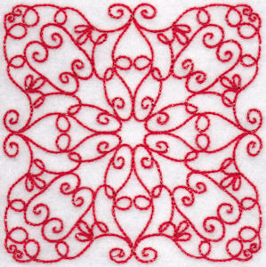 Elegant Quilt Blocks Redwork 3