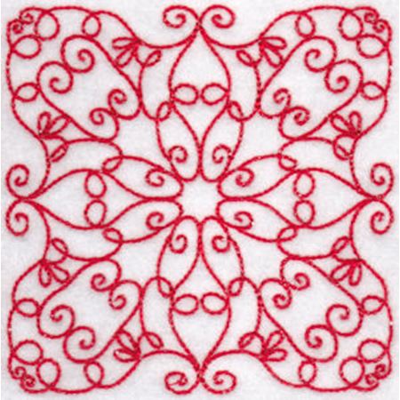 Elegant Quilt Blocks Redwork 3