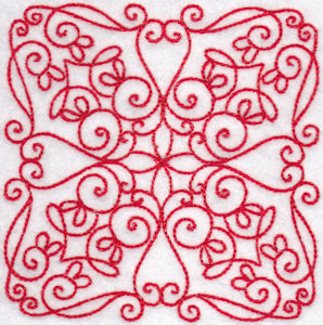 Elegant Quilt Blocks Redwork 6